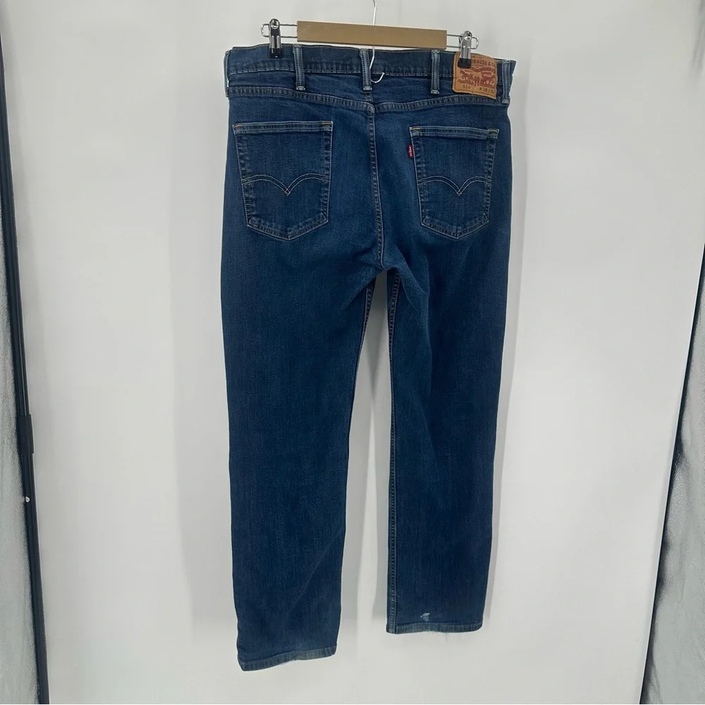Levi's Jeans Mens 38x32 Blue 514 Straight Leg Stretch Dark Wash Denim-read